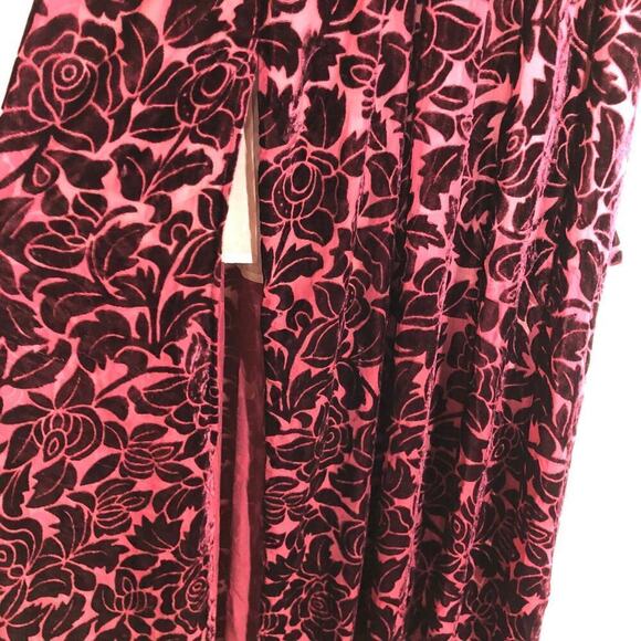 Bronx and Banco Velvet Gown Floral  Open Back Maxi XL - Picture 8 of 14